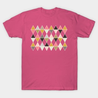 Modern Rose Gold  Geometric Triangles T-Shirt